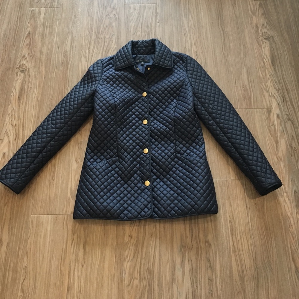 Brook brothers blue quilted jacket size 4 fall